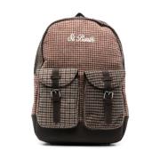 Pied de Poule Print Bruine Rugzak MC2 Saint Barth , Brown , Heren