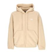 Fleece Zip Hoodie Jas Obey , Beige , Heren