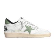 Witte Leren Sneakers met Sterlogo Golden Goose , White , Heren