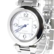 Pre-owned Stainless Steel watches Cartier Vintage , White , Dames