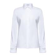 Witte Stretch Katoenen Overhemd Brunello Cucinelli , White , Dames