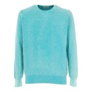 Heren Crew Neck Sweater Pique Cashmere Company , Blue , Heren