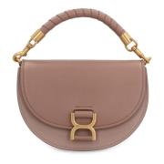 Leren Crossbody Tas met Klep Sluiting Chloé , Pink , Dames