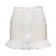 Witte Tweed+Neopreen Rok Pinko , White , Dames