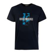 Heren T-shirt met Opvallend Detail Bikkembergs , Blue , Heren