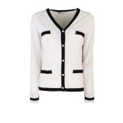 Slim Fit Knopen Trui Vest Max Mara Studio , White , Dames