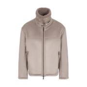 Beige Ecoshearling Jas met Ritssluiting Armani Exchange , Beige , Here...