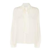 Damesblouse Crepe de Chine Pinko , White , Dames