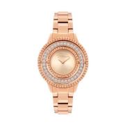 Roségoud Damesmode Horloge Police , Yellow , Dames