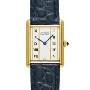 Pre-owned Leather watches Cartier Vintage , Beige , Dames