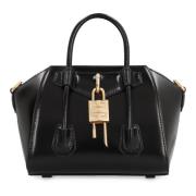 Leren tas met Decoratief Slot Givenchy , Black , Dames