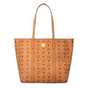 Stijlvolle Tote met Rits Sluiting MCM , Brown , Dames