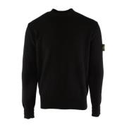 Zwarte Sweater 79% Katoen Heren Stone Island , Black , Heren