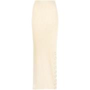 Elegante Beige Wol Linnen Maxi Rok Jil Sander , Beige , Dames