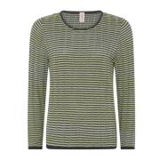 Multicolor O-Neck Pullover Blouse Oasis Skovhuus , Green , Dames