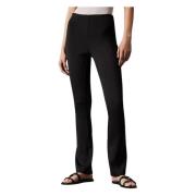 Slim Flare Technische Gebreide Broek Calvin Klein , Black , Dames