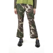 Camouflage Broek Aw24 Collectie Maliparmi , Green , Dames