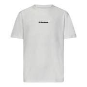 Wit T-shirt met Logo Jil Sander , White , Heren