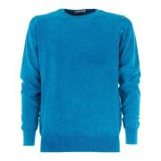 Heren Crew Neck Sweater Pique Cashmere Company , Blue , Heren