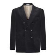 Dubbel-Borst Corduroy Blazer Antraciet Brunello Cucinelli , Black , He...