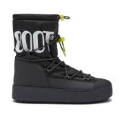 Zwarte platte schoenen met PVC-details Moon Boot , Black , Heren