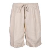 Linnen Bermuda Shorts Michael Coal , White , Heren