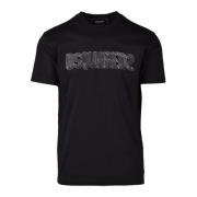 Katoenen T-shirt Dsquared2 , Black , Heren