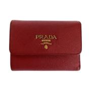 Pre-owned Leather wallets Prada Vintage , Red , Dames