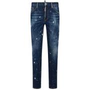 Donkerblauwe Broek Noos Stijlvol Dsquared2 , Blue , Heren