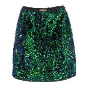 Velours Paillet Mini Rok Freebird , Green , Dames