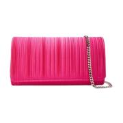 Elektrische Fuchsia Gevouwen Satijnen Clutch Casadei , Red , Dames