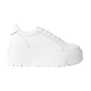 Witte Leren Sneakers Addict In Action Gaëlle Paris , White , Dames