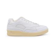 Witte Leren Sneakers met Paneelontwerp Jil Sander , White , Heren