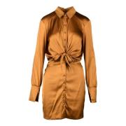 Elegante Jurk met Viscosemix Patrizia Pepe , Brown , Dames