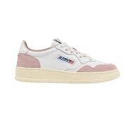 Witte leren sneakers met roze suède Autry , Pink , Dames