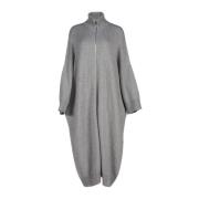 Grijze Cashmere Blend Coatigan met Rits Liviana Conti , Gray , Dames