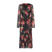 Elegante Winter Floral Wrap Jurk Cras , Multicolor , Dames