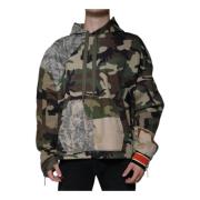 Camouflage Logo Hoodie Dolce & Gabbana , Multicolor , Heren