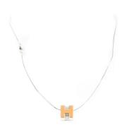 Pre-owned Stainless Steel necklaces Hermès Vintage , Orange , Dames