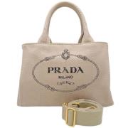 Pre-owned Canvas handbags Prada Vintage , Beige , Dames