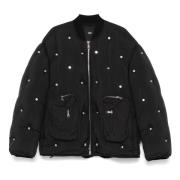 Studded Donsjas add , Black , Dames