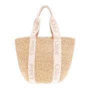 Grote Woody shopper tas Chloé , Beige , Dames