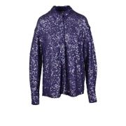 Gerecycled Polyester Blend Shirt Essentiel Antwerp , Purple , Dames