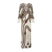 Zijden jurk met diepe halslijn - Goddess Energy Camilla , White , Dame...