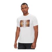 Logo Print Katoenen T-shirt Armani Exchange , White , Heren