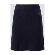 Fox Head Patch Geribbelde Mini Rok Maison Kitsuné , Blue , Dames