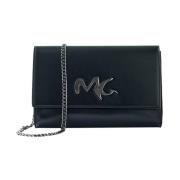 Zwarte Flap Tas met Kettingband Manila Grace , Black , Dames