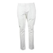 Katoen Elastaan Broek Dondup , White , Heren