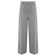 Wol Wijde Pijp Broek Max Mara Studio , Gray , Dames