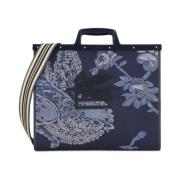 Blauwe Stijlvolle Tassen Collectie Etro , Blue , Dames